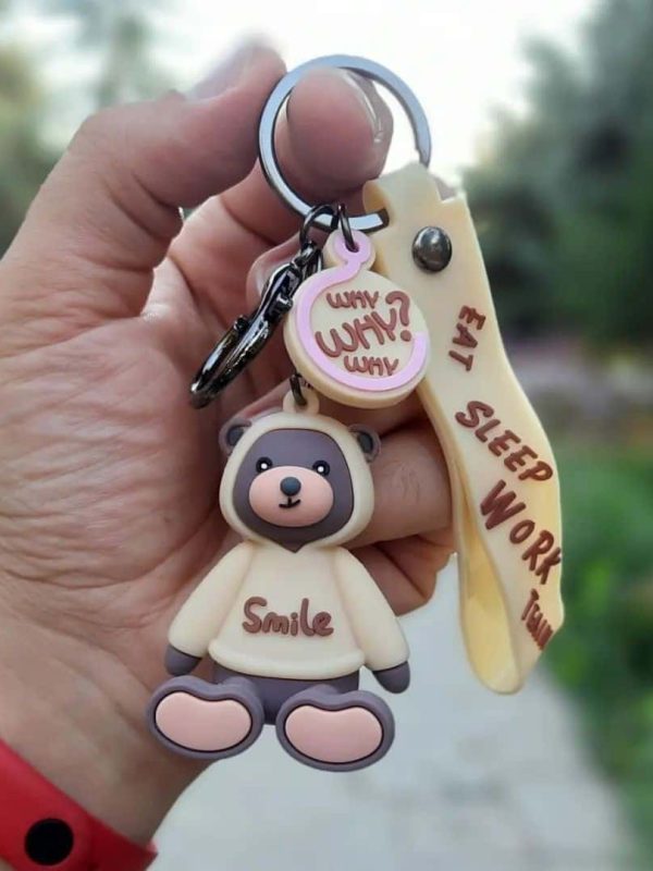 جاسوئیچی سیلیکونی خرس هودی پوش مدل Smile