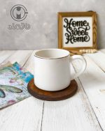 ماگ سرامیکی براق لبه طلایی