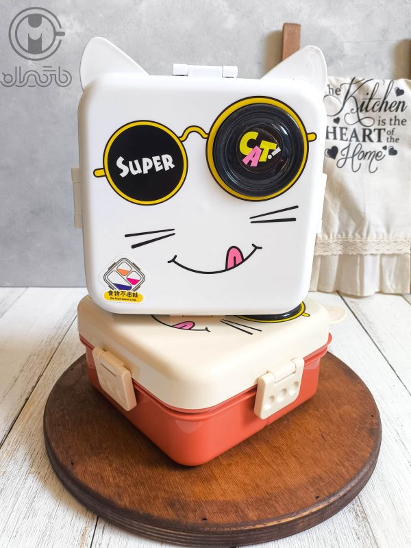 لانچ باکس دوطبقه وارداتی طرح گربه