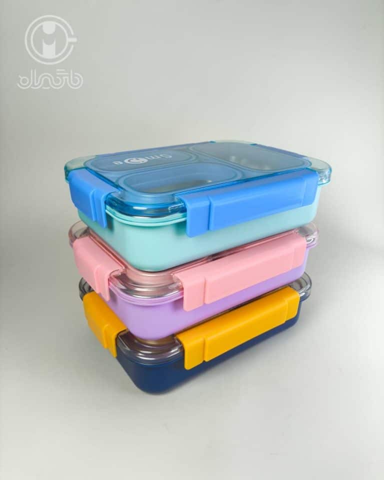 خرید لانچ باکس استیل سه قسمته 710 میل smile