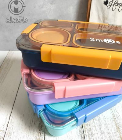 لانچ باکس استیل چهار قسمته 900 میل smile