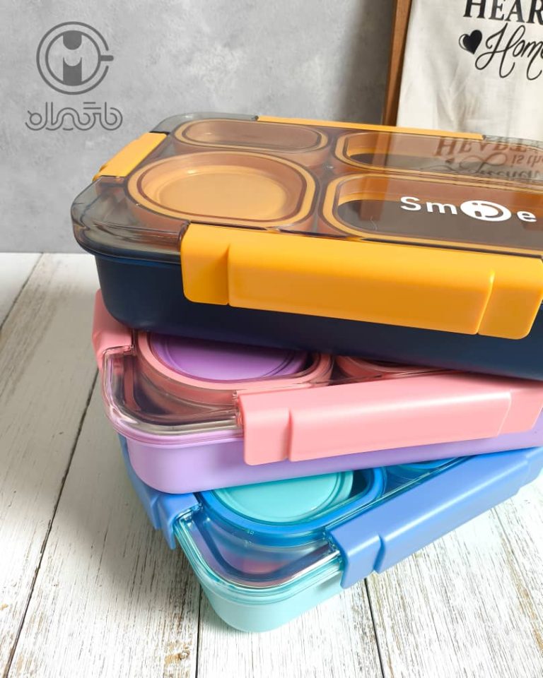 لانچ باکس استیل چهار قسمته 900 میل smile