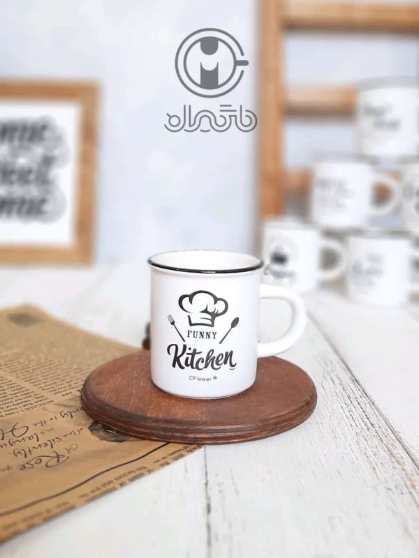 شات سرامیکی لبه مشکی طرح kitchen