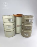 لانچ باکس سه عددی کیف‌ دار استیل bento box