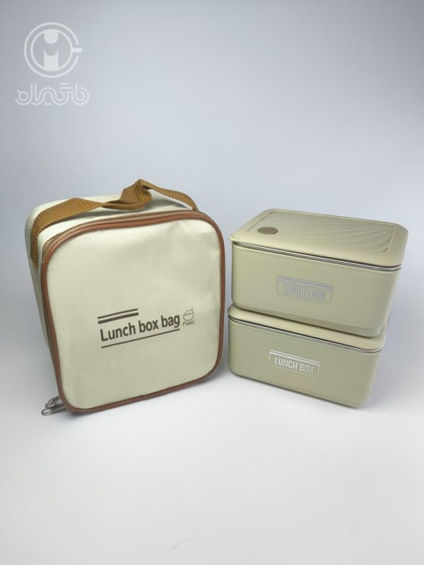 لانچ باکس دو عددی کیف‌ دار استیل LUNCH BOX مکعبی