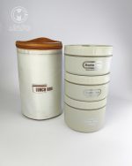 لانچ باکس سه عددی کیف‌ دار استیل bento box - Image 4