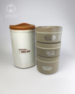 لانچ باکس سه عددی کیف‌ دار استیل bento box - Image 3