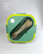 لانچ باکس استیل healthy life مکعبی - Image 7