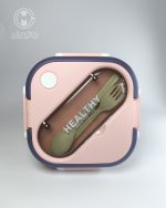 لانچ باکس استیل healthy life مکعبی - Image 8