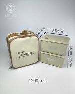 لانچ باکس دو عددی کیف‌ دار استیل LUNCH BOX مکعبی - Image 8