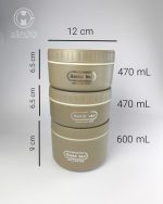 لانچ باکس سه عددی کیف‌ دار استیل bento box - Image 9