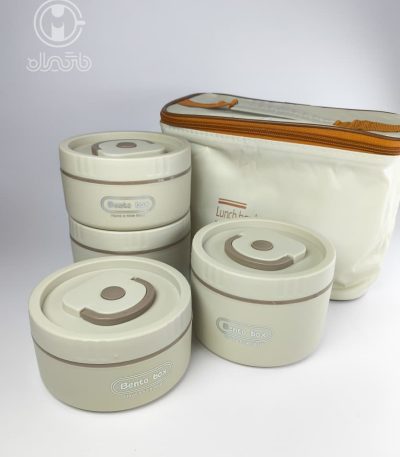 لانچ‌ باکس چهار عددی کیف دار استیل bento box