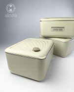 لانچ باکس سه عددی کیف‌ دار استیل LUNCH BOX مکعبی - Image 8