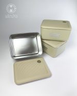 لانچ باکس سه عددی کیف‌ دار استیل LUNCH BOX مکعبی - Image 2