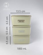 لانچ باکس سه عددی کیف‌ دار استیل LUNCH BOX مکعبی - Image 9