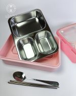 ظرف غذا (لانچ‌باکس) استیل واشردار 850 میل delicious برند laxson - Image 2