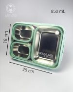 ظرف غذا (لانچ‌باکس) استیل واشردار 850 میل delicious برند laxson - Image 9